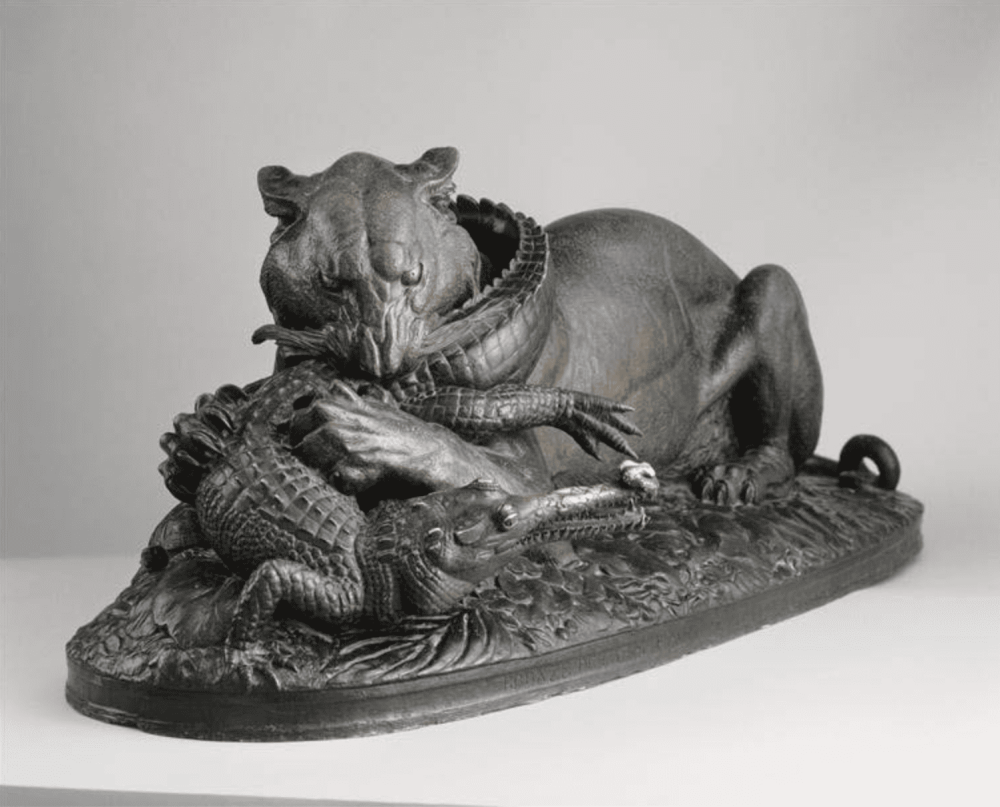 Tigre dévorant un gavial Antoine Louis Barye, Louvre